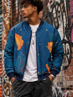 Marvel Black Panther Wakanda Forever Reversible Bomber Jacket XXL | Zip Front